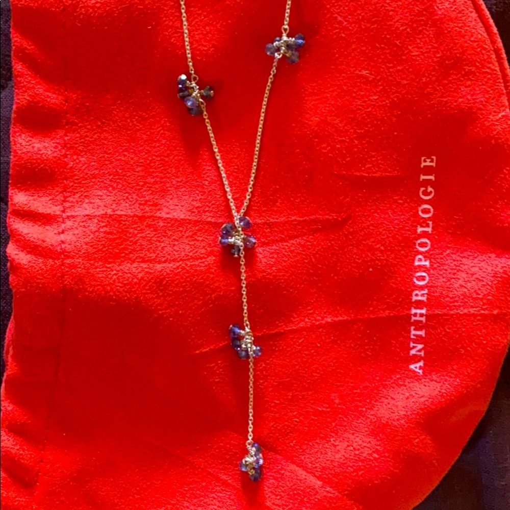 Sterling and amethyst cluster necklace